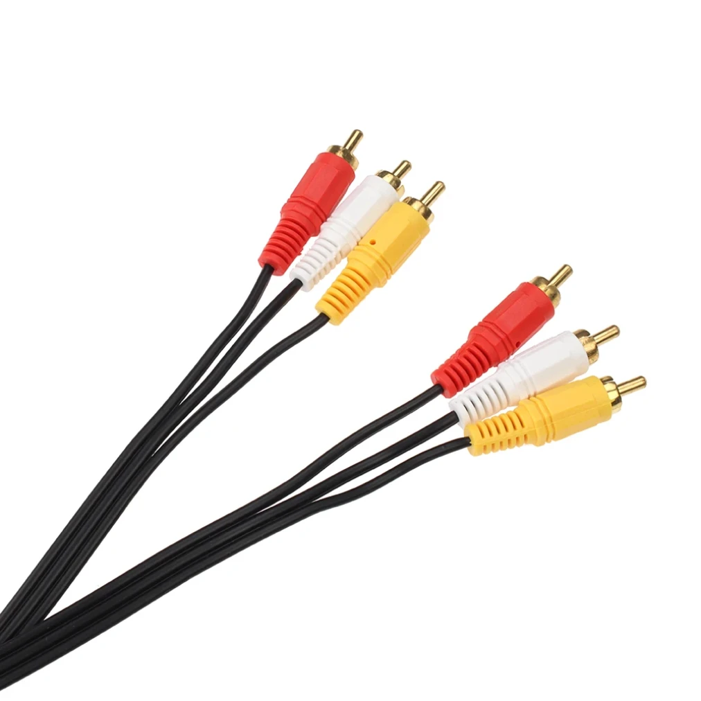 1.5m 3 RCA Male to 3 RCA Male Connector Composite Audio Video AV Wire Plug Cable