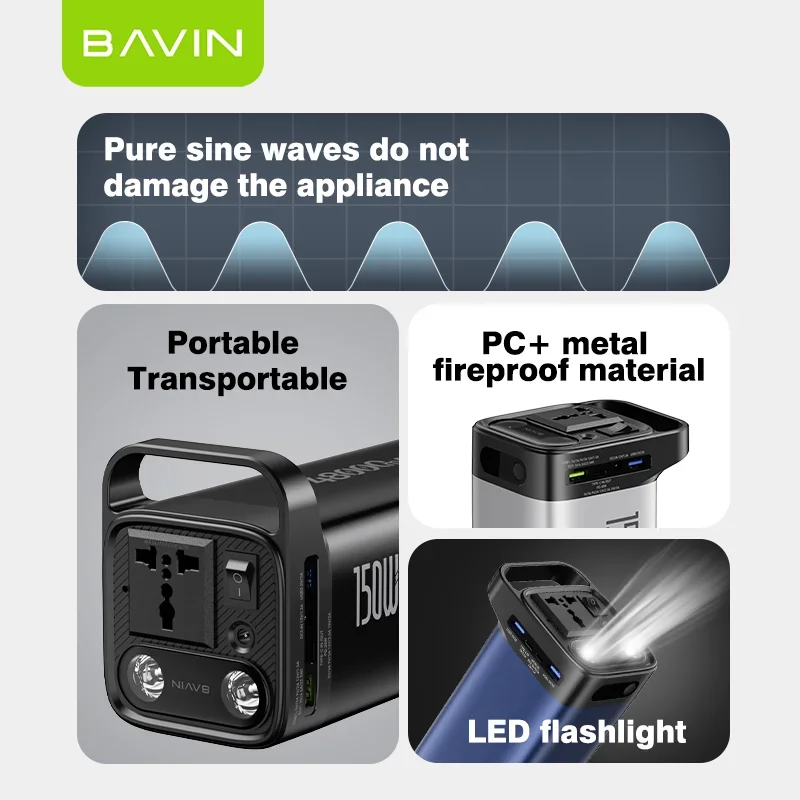 BAVIN PC021S متوفر في المخزون في الهواء الطلق عالي الجودة لشحن البنوك الشمسية اللاسلكية محطة طاقة محمولة للتخييم