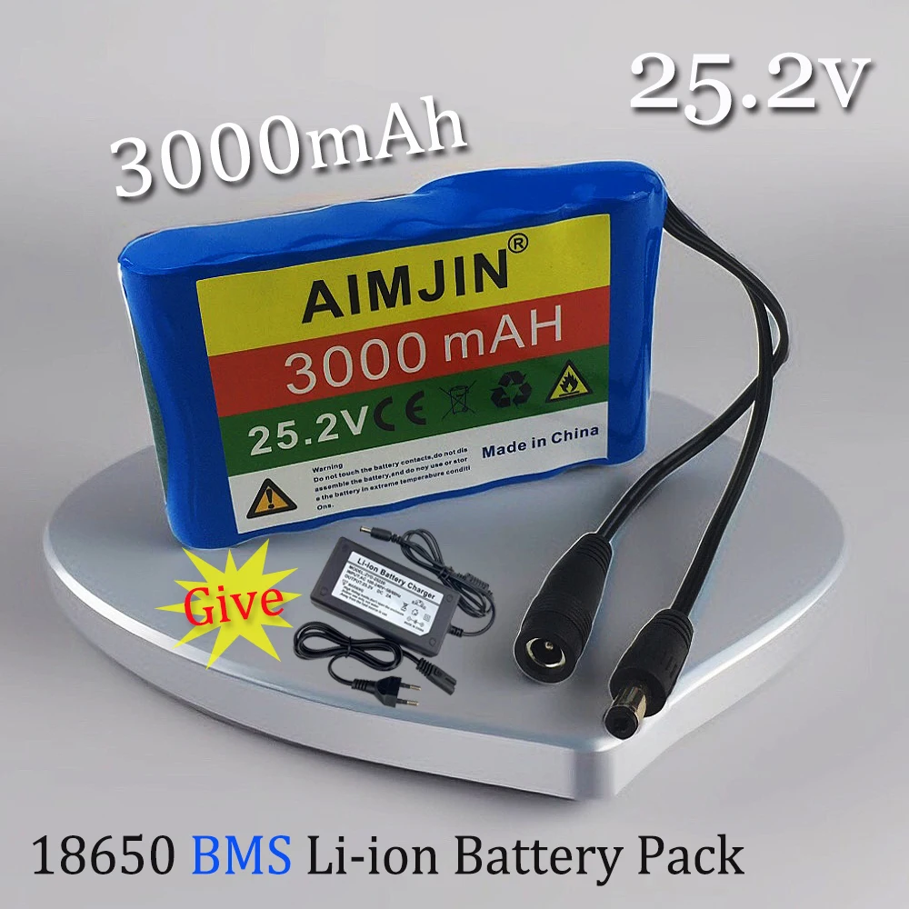 

25.2V 3000mAh Lithium Battery Pack 6S1P BMS Audio Light With Monitoring Motor, Solar Energy Stall Outdoor Power Supply