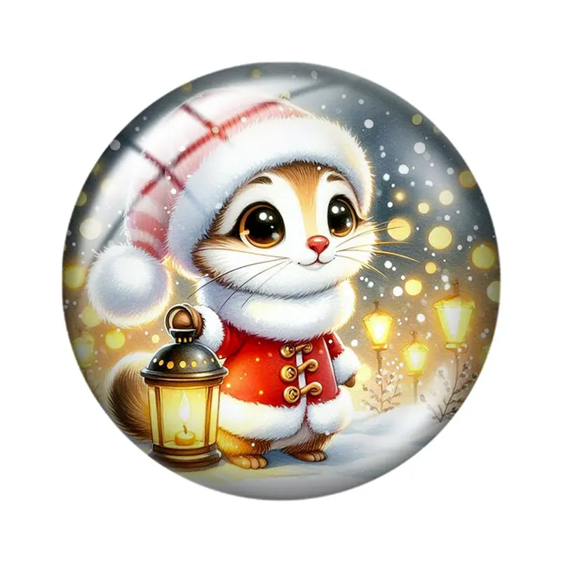 Winter Animals 10pcs 12mm/18mm/20mm/25mm Round photo glass cabochon demo flat back Making findings