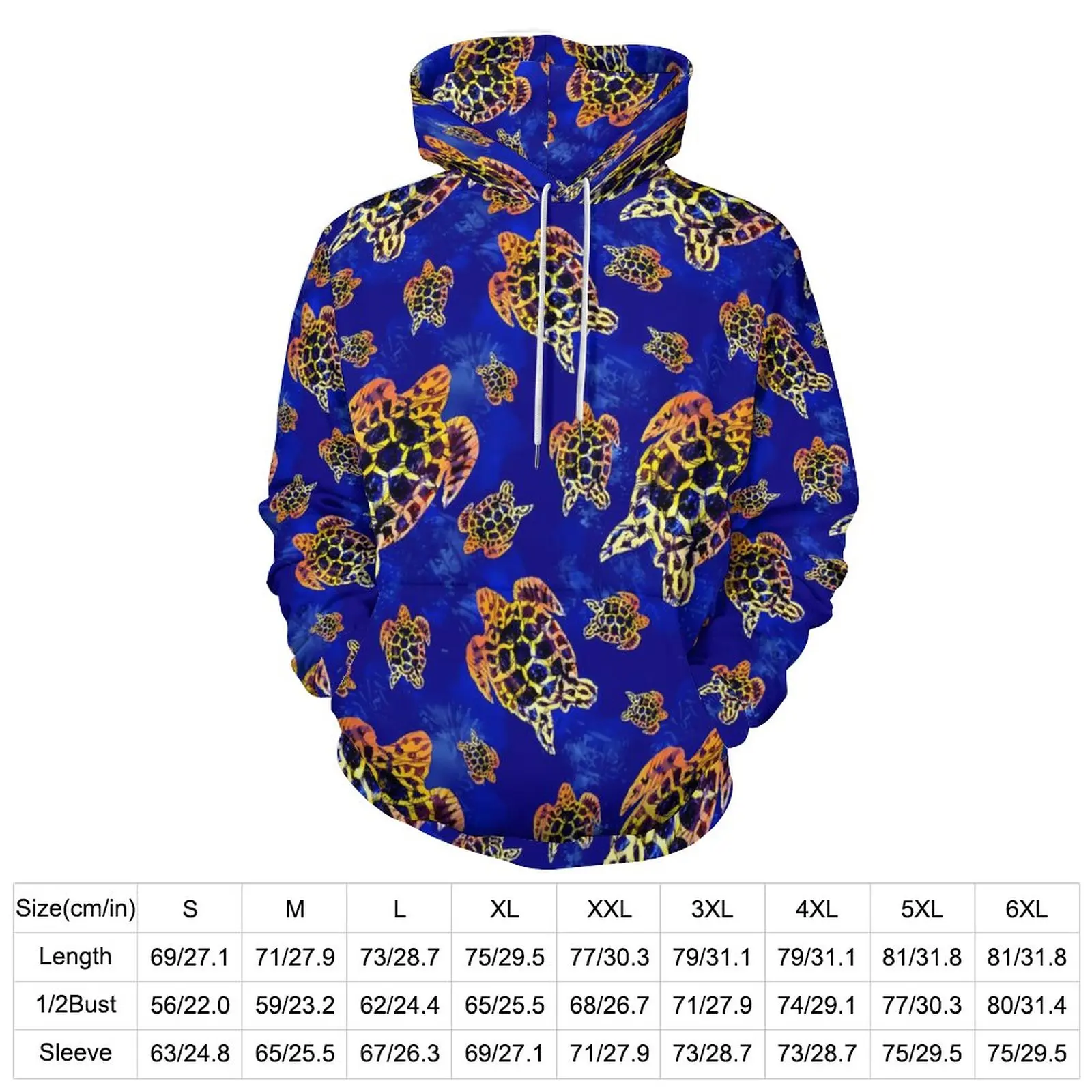 Sea Turtles Batik Loose Hoodies African Art Casual Pullover Hoodie Couple Long Sleeve Hip Hop Hooded Sweatshirts Big Size 5XL