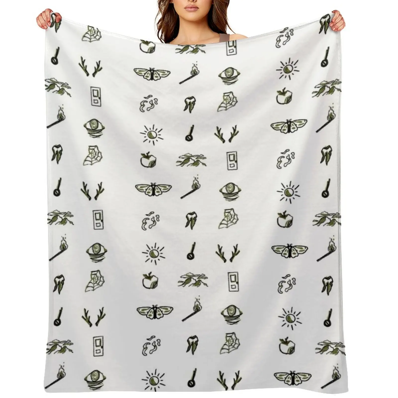 

Magnus Archives fears / entities green Throw Blanket Bed linens Sofa christmas gifts Blankets