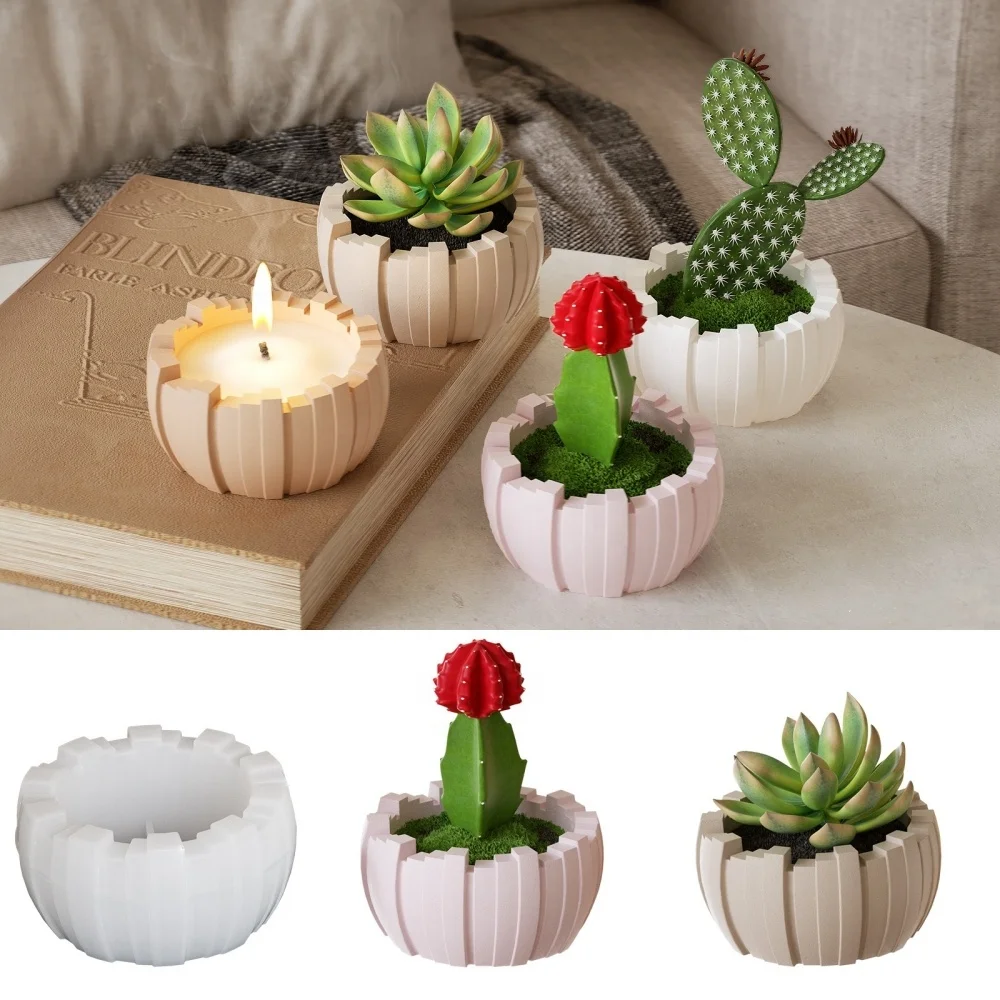 DM1210 Concrete Planter Silicone Mold Juicy Plant Cement Planter Mold DIY Flower Pot Art Craft Home Decoration