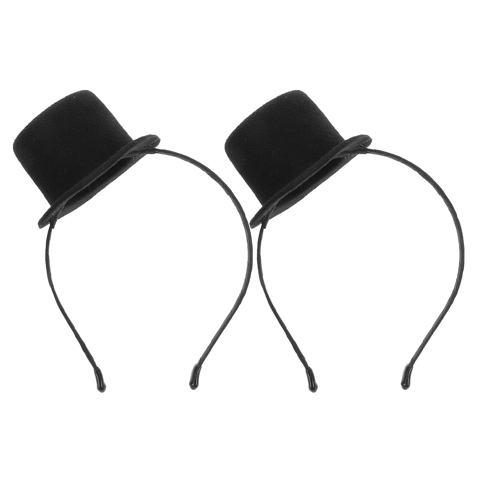 

2Pcs Party Hat Headband Mini Top Hat Vintage Style Bowler Costume Accessory for Halloween Victorian Cosplay Themed Events