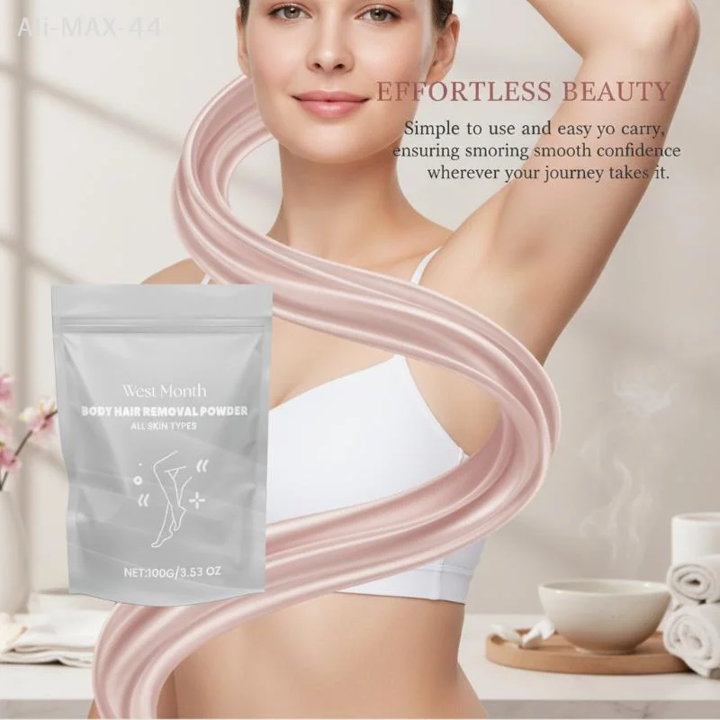 100g Body Hair Removal Powder Gentle Depilatory Cream Activator for Smooth Legs Bikini Line Rose Formula Quick Rinse No Residue