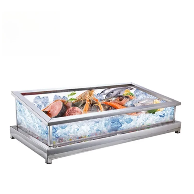 High quality display freezer  rectangular dessert  rack with lamp stainless steel food display