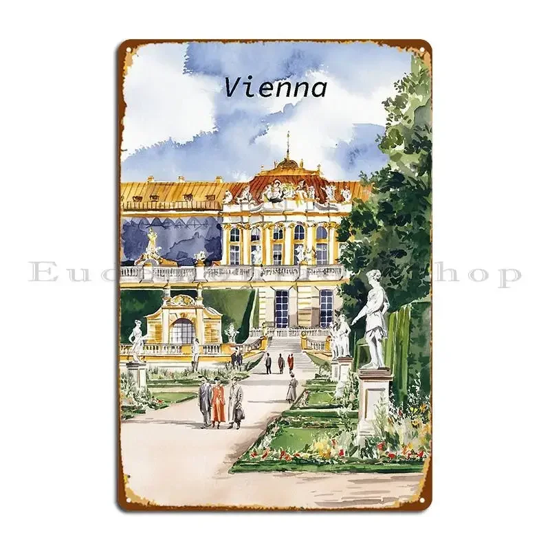 Vienna Vintage Travel Poster Metal Signs Vintage Painting Iron Garage Wall Mural Tin Sign Poster