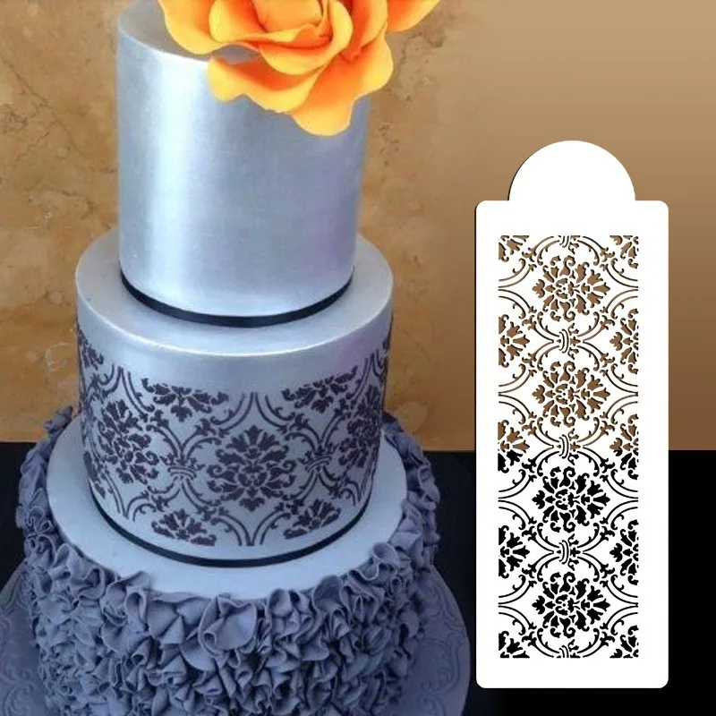 Fondant Cake Mesh Stamps Stencils For DIY Craft Making Wedding Cake Design Plastic Spray Template Cookie Painting Mold