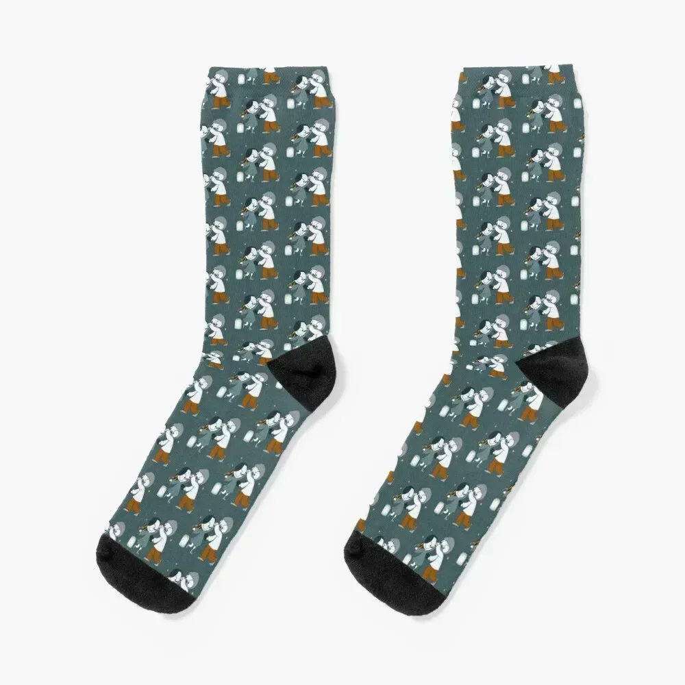 

Dancing John & Catana Socks loose aesthetic shoes cartoon Men Socks Women's gym Heating sock Christmas Socks Girl Men's