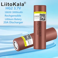 3.7V High Discharge 1-20PCS LiitoKala HG2 18650 3000mAh 30A Rechargeable High Drain Battery or Box Mod Flashlight