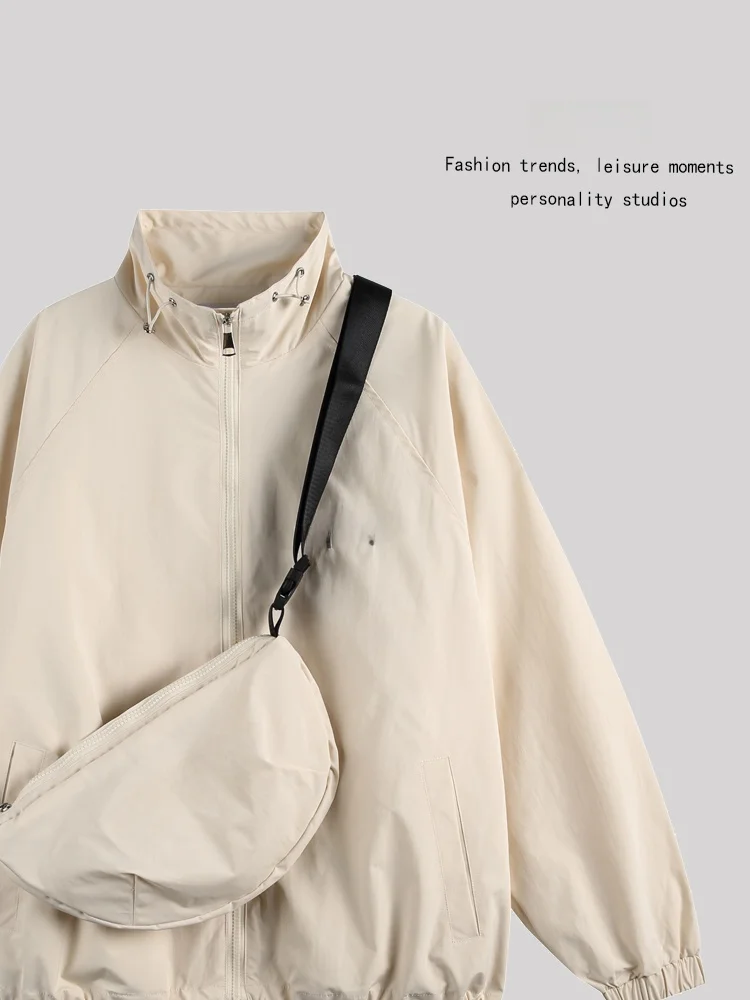 

High Street Jaet ex Stand Collar Spring Autumn Faion OuterwearANXIE Small Batch Design Good Things Recommended