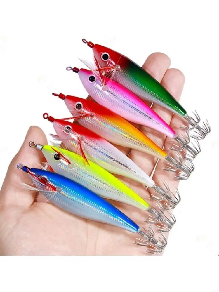 6Pcs 10cm 10g Freshwater Saltwater Fishing Jig Hard Octopuses Jig Fishing Squid Jig Lures Jig Squid Fishing Lures Baits