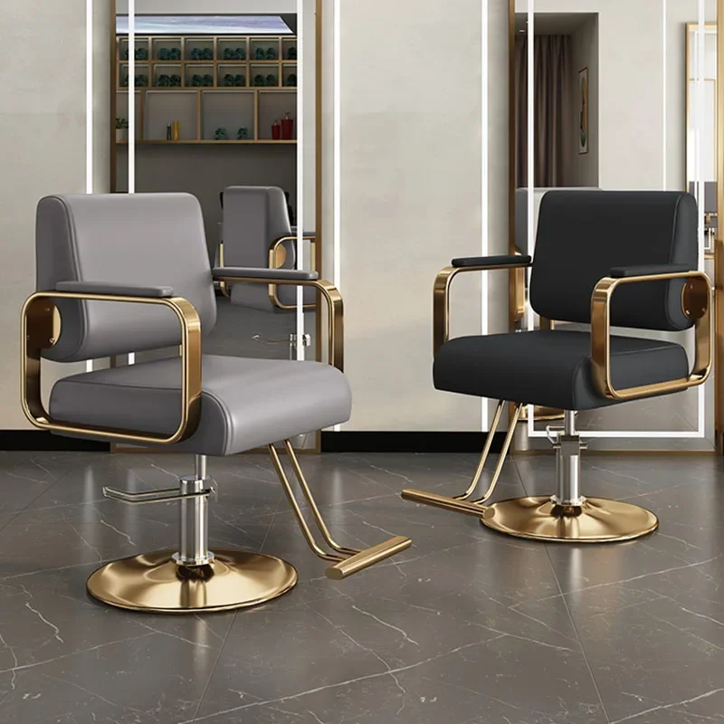 Trendy Barbershop Barber Chair Personalized Gold Swivel Designed Barber Chair Beauty Salon Cadeira De Barbeiro Furniture