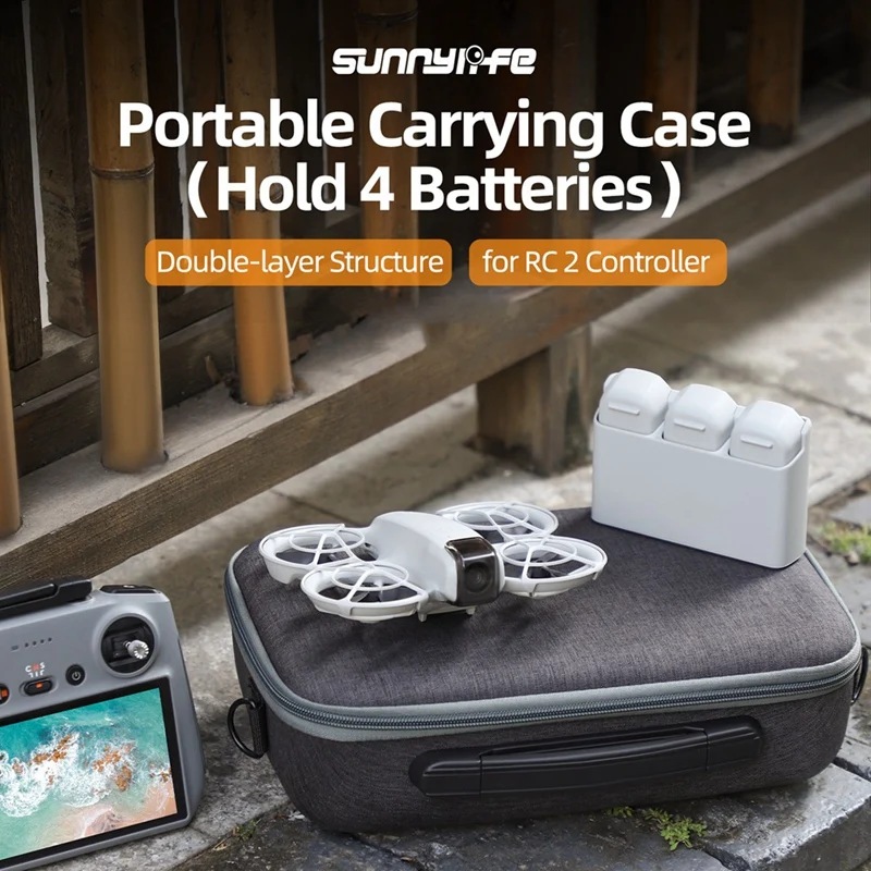 حقيبة حمل Sunnylife لـ DJI Neo حقيبة تخزين واقية محمولة لملحقات طائرة DJI Neo RC-N2 بدون طيار