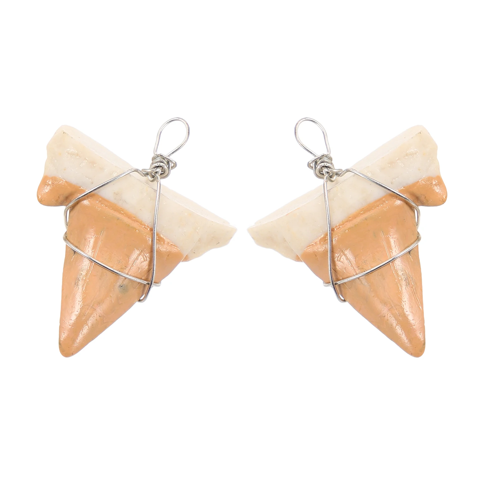 

2pcs Shark Tooth Pendant Cool Necklaces Charm Jewelry Fossil Bulk Resin Ornament Men Kids Beach Teen Girls Shark Collection