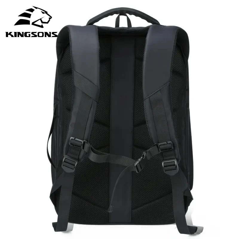 Kingsons 15 17 inch Laptop Man Backpack   USB Recharging Multi-layer Space Travel Male Bag Anti-thief Mochila