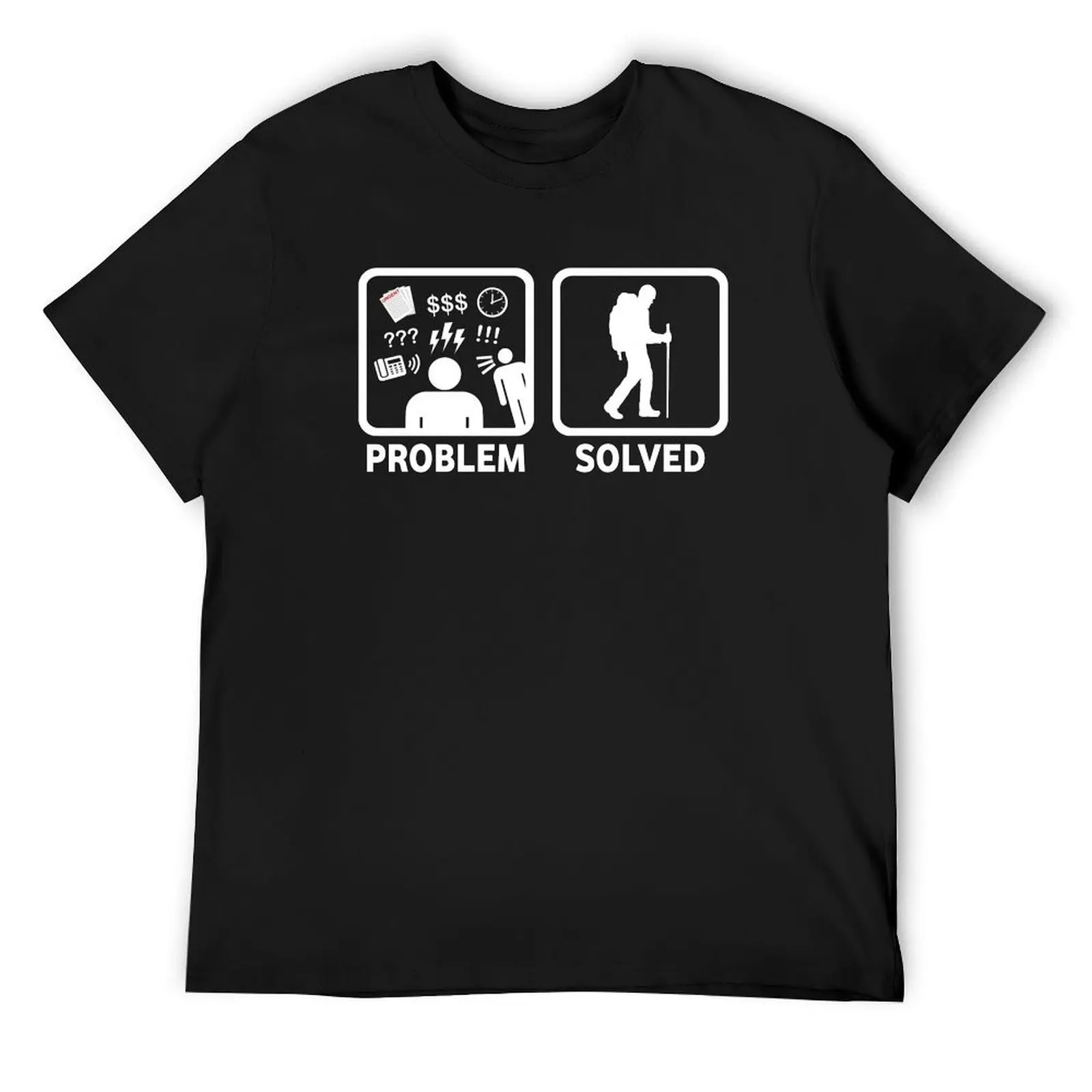 Hiking Problem Solved T-Shirt shirts graphic korean fashion clothing for men