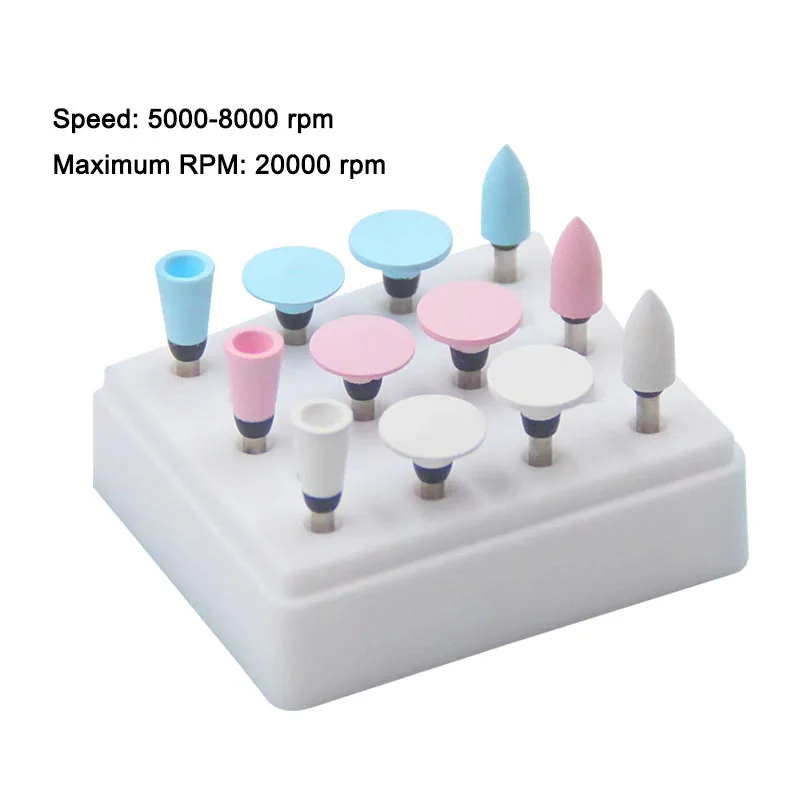 

GREATLH Dental Composite Polishing Kit Silicone Polishing Tip Resin Grinding Heads Dentistry Tools 12pcs/box