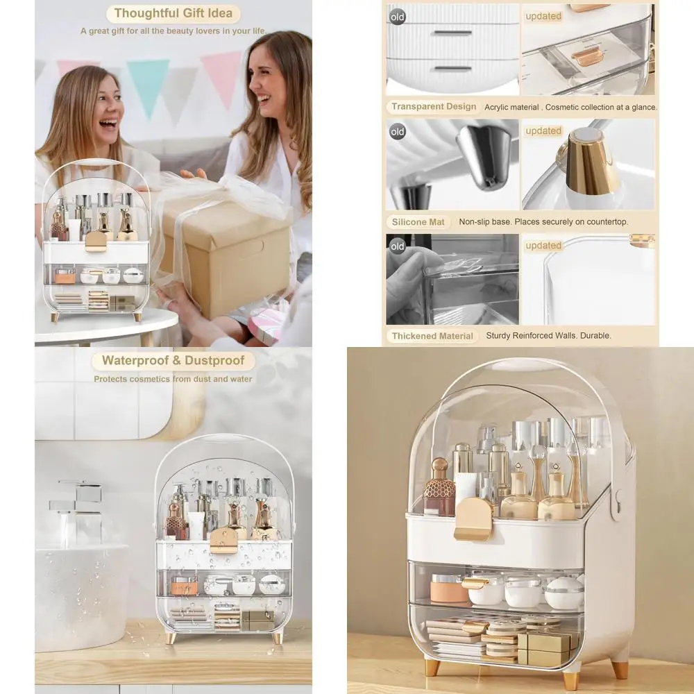 

Органайзер для туалетного столика из розового золота: ящик для хранения косметики и ухода за кожей для стойки в ванной комнате