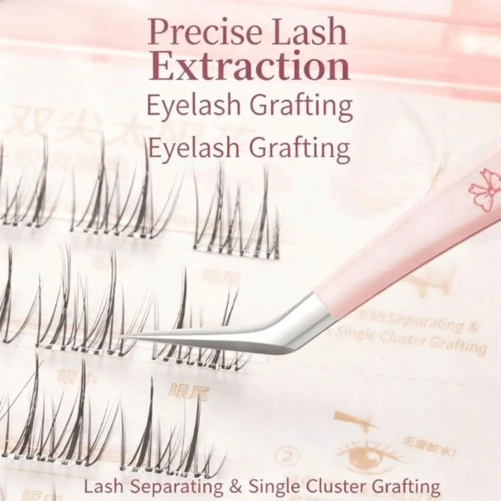 Stainless Steel Scrapbook Tweezers High Precision Anti-static Lash Extension Tweezer Cartoon Pattern False Eyelash Tweezers