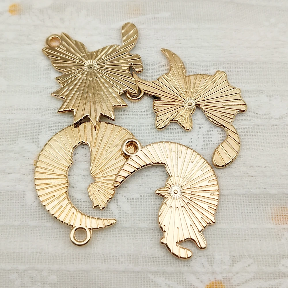 10pcs Sun Moon Cat Charms for Jewelry Making Enamel Necklace Keychain Phone Pendant Diy Accessories Alloy Metal Gold Plated