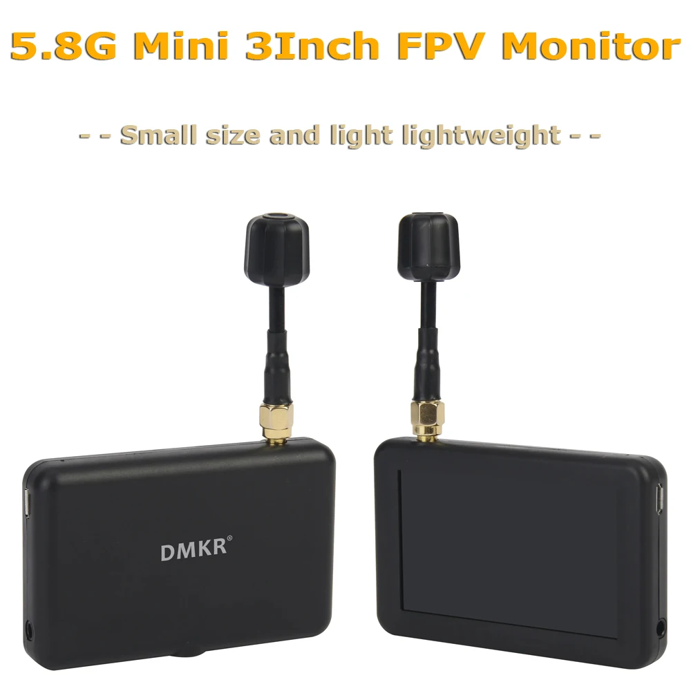 

DMKR 5.8G 40CH Mini 3Inch LCD Screen 16:9 480x320 FPV Monitor Build-in 800mA Battery For RC Multicopter FPV Racing Drone Parts