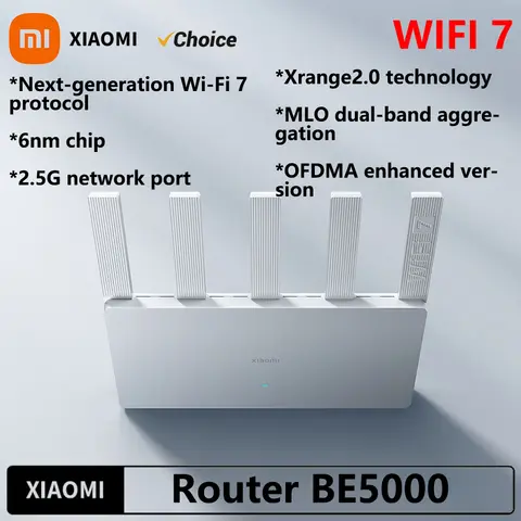 Xiaomi BE5000 routeur Wi-Fi 7 réseau maillé double fréquence 2.4/5GHz avec Port haute vitesse 2.5G IPTV amplificateur de Signal OFDMA pour la maison