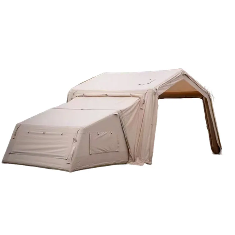 One room and one living room inflatable tent, outdoor rainproof family camping building block tent can be expanded and extended