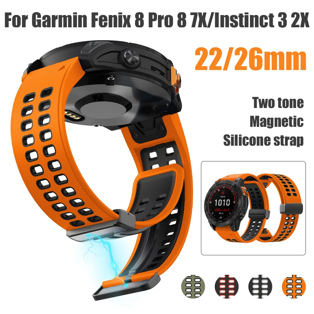 �y�Z�[�����zQuickFit 22/26mm �X�|�[�c�c�[�g���J���[���C�V���R���X�g���b�v Garmin Fenix 8 Pro E 7X 7Pr/Forerunner 965 955 �����p�X�g���b�v