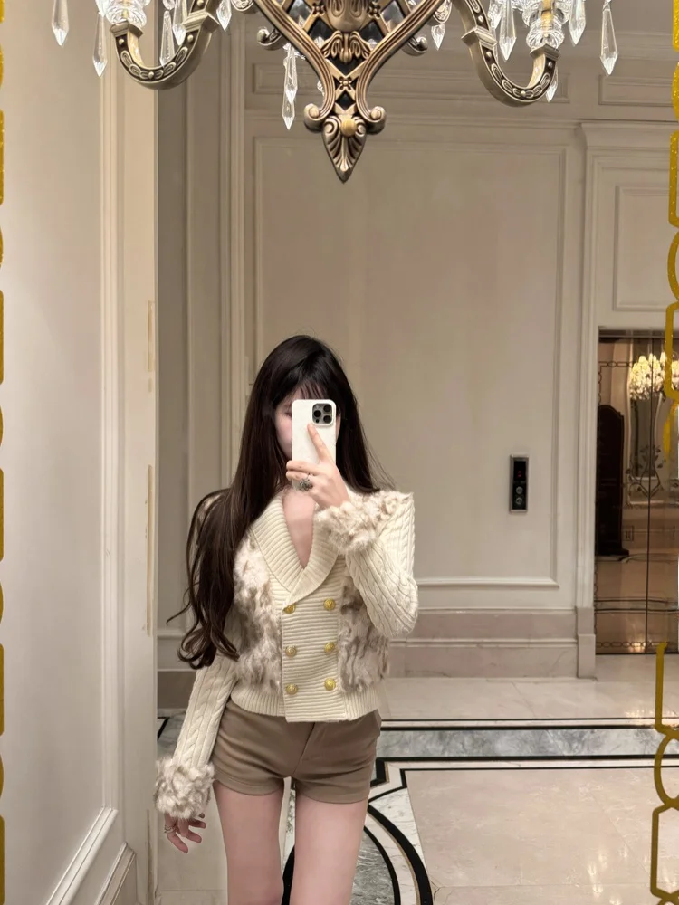 

Женский вязаный кардиган M900: модный, повседневный, осенне-зимний, уютный, для невысоких (маленькие размеры)