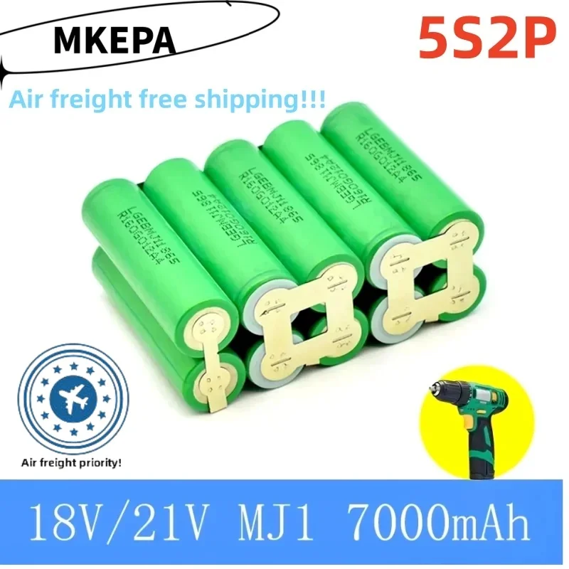 2S1P 1S3P 3S2P 4S2P 5S2P 8.4V 3.7V 10.8V 16.8V 18V MJ1 battery pack 18650 3500mAh battery for 18V screwdriver battery.