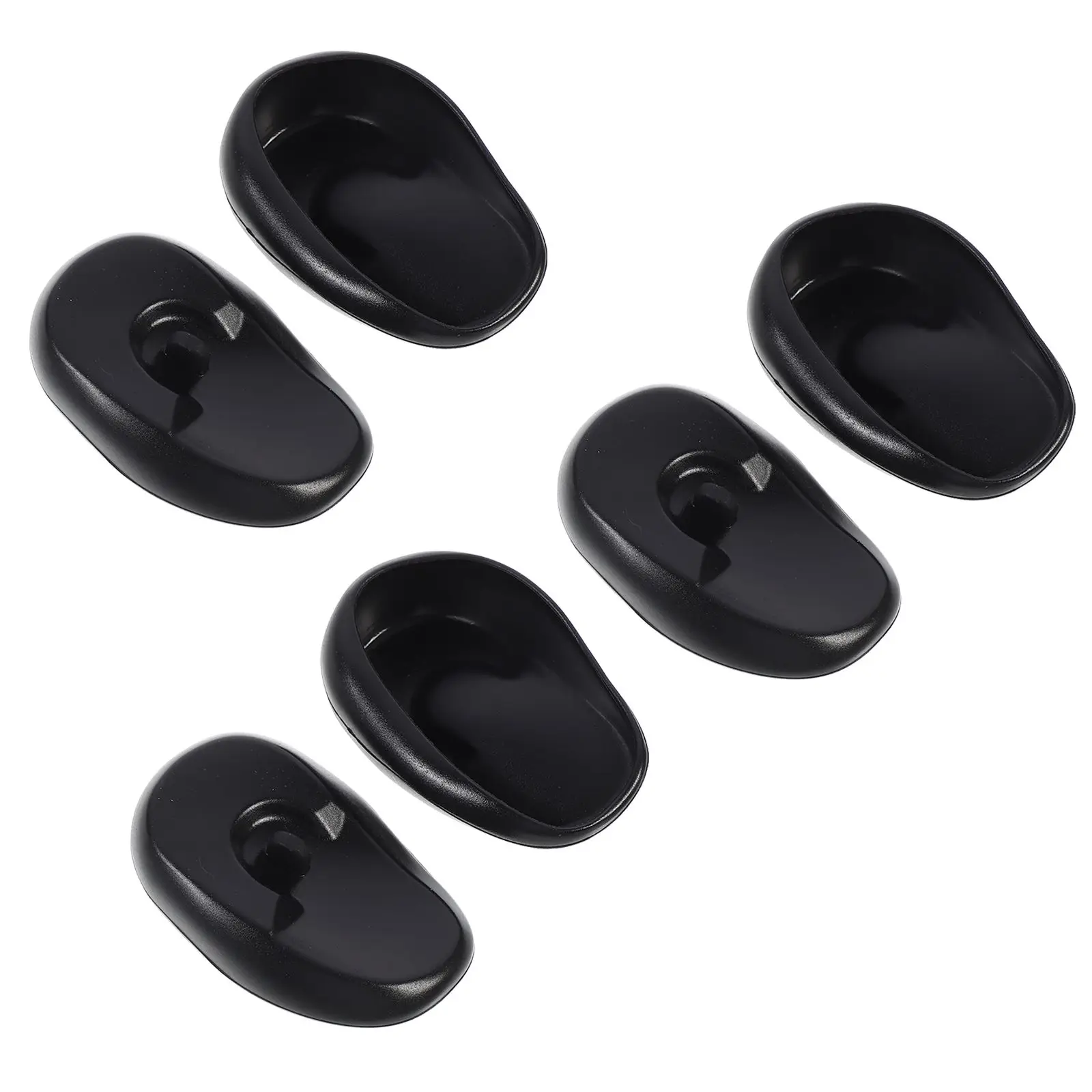 

6 Pcs Black Ear Caps for Hair Dye Earmuffs Covers Dyeing Salon Use Waterproof Reusable Long Lasting Hair Care Tools