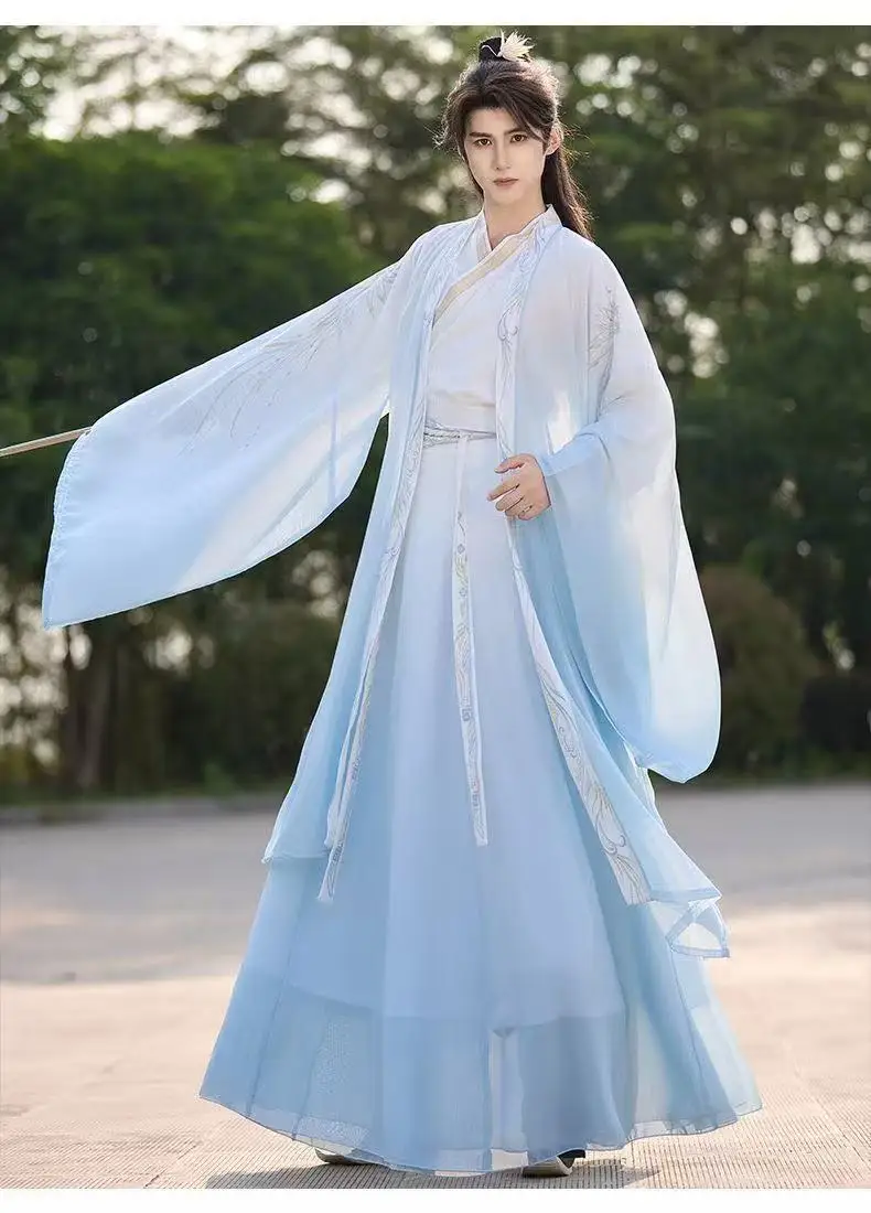 Costume Hanfu unisexe ancien de la dynastie des chansons traditionnelles chinoises, Costume de spectacle sur scène de carnaval, tenue de Cosplay martiale d'halloween