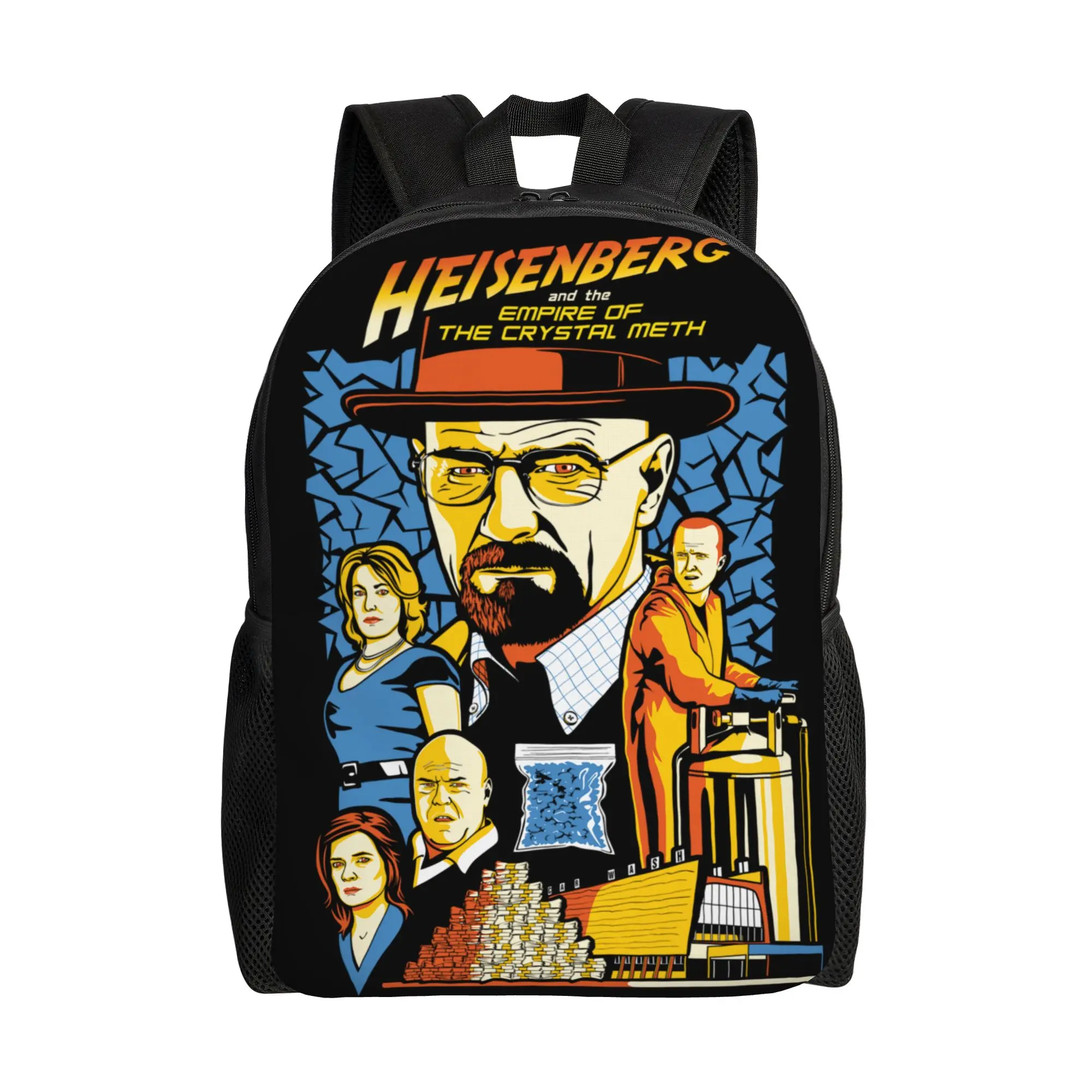 

Breaking Bad Backpack for Men Women Student Work Daypack Heisenberg and the Empire of the Crystal Meth Laptop Canvas Bags Sports