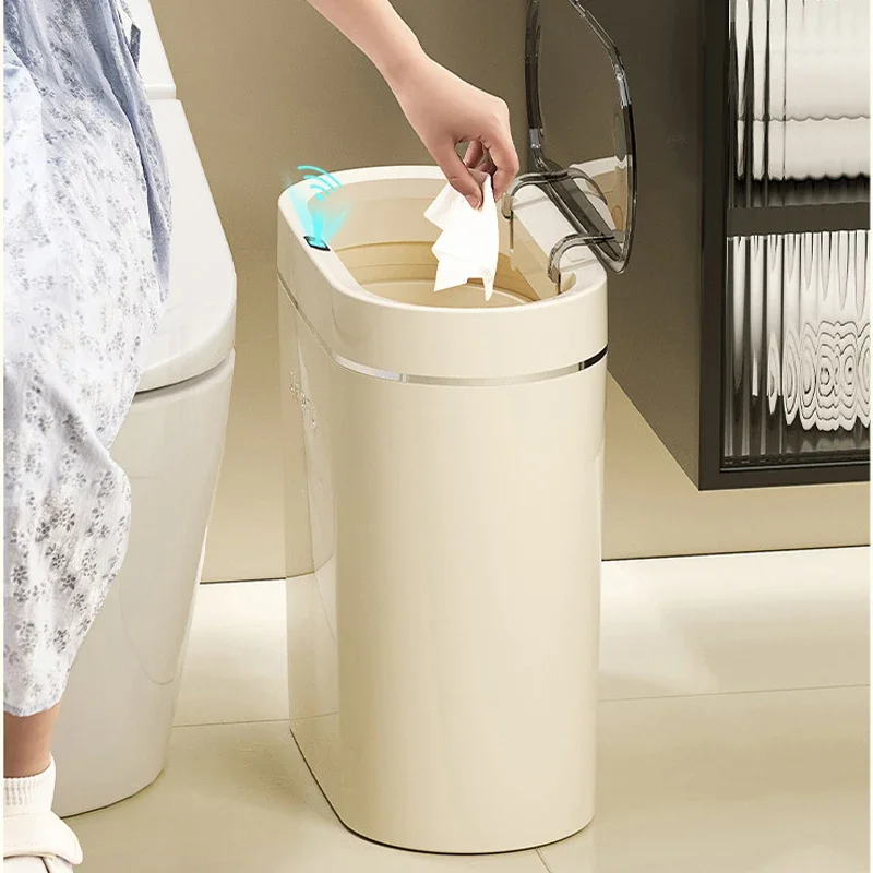 Smart Trash Can with Automatic Sensor, Garbage Bin, Induction Wastebasket, Waterproof Narrow Dustbin, Home Kitchen and Bathroom