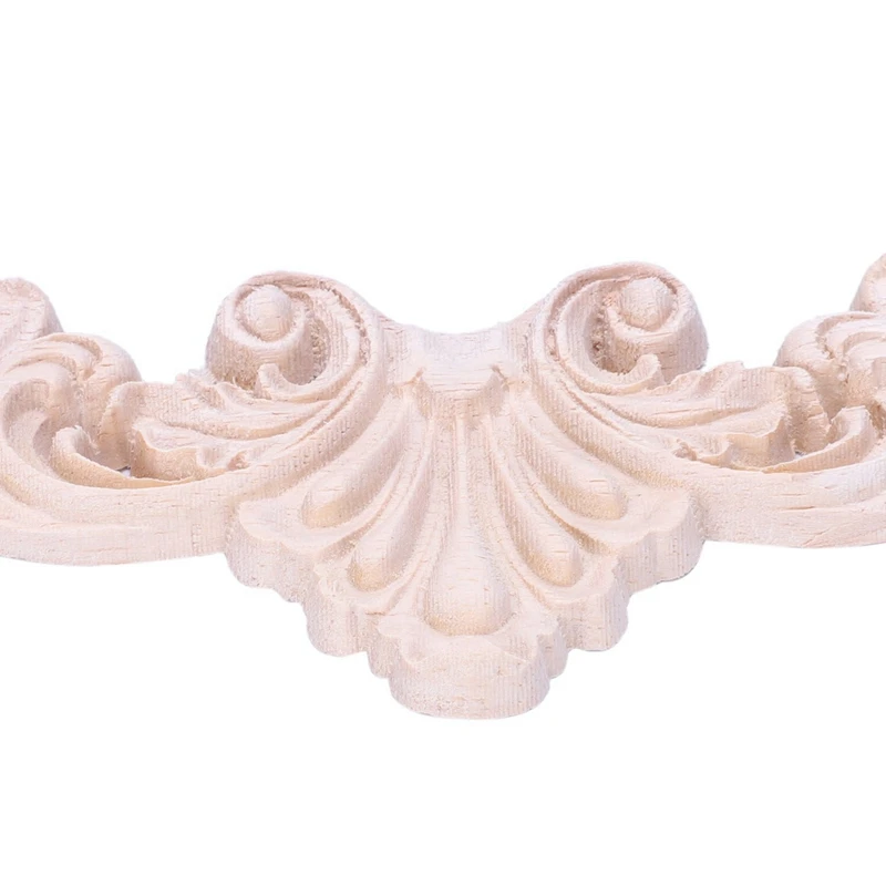 6X Wood Carved Corner Onlay Applique Frame Decor Furniture Craft Unpainted Type:20 X 5Cm