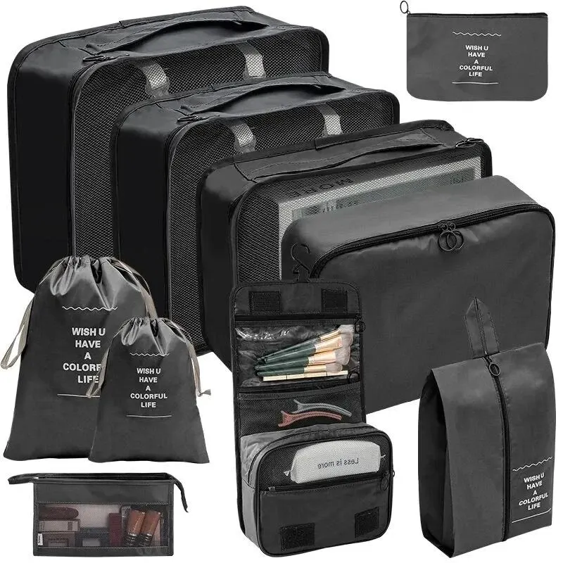 7/10 Teile/satz Reise Veranstalter Lagerung Taschen Koffer Verpackung Würfel Fällen Tragbare Kleiderschrank Gepäck Kleidung Schuh Beutel Falten