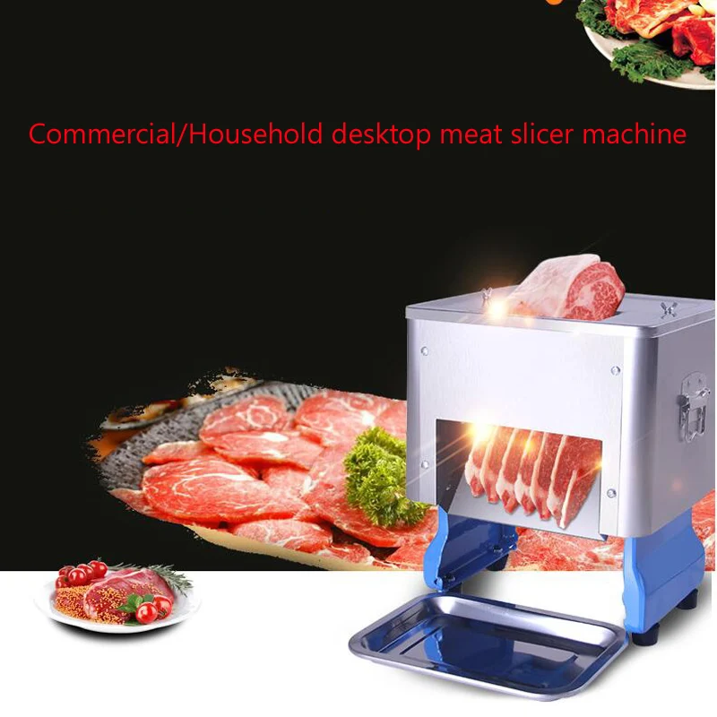 Automatic Meat Slicer Cutter Machine Slicing Chopping Dicing Commercial Desktop Stainless Steel Electric Slicer For Beef Mutton