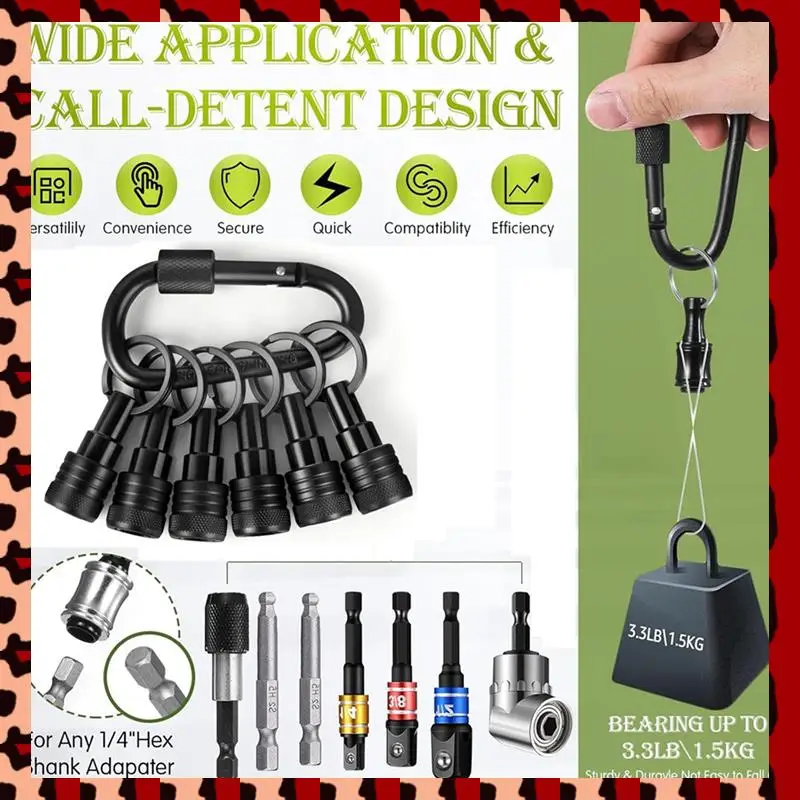 

A72P 18PCS Bit Holders Keychain, 1/4 Inch Hex Shank Bit Holders, Quick-Change Design For Nut Driver, Screwdriver & Drill Bits