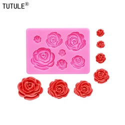 Rose Silica Gel Mould Wedding Valentine Day Chocolate Decoration Tools Fudge Craft Lollipop Cake Mold Clay epoxy Silicon Molds