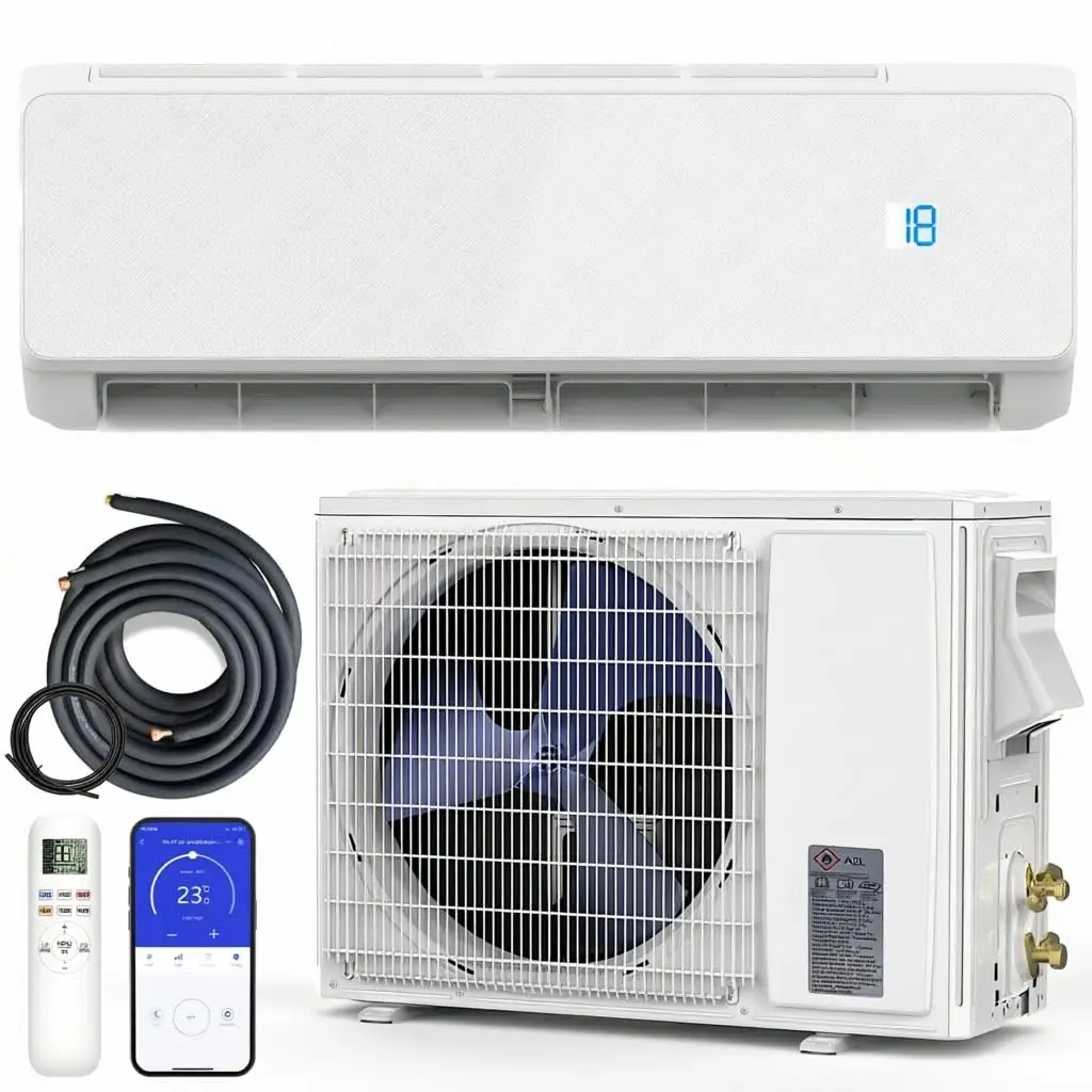 Mini Split Ac/Heating System - 12000 BTU Wall Mounted Mini Split Air Conditioner with Heat Pump, WiFi Enabled,22, Customized