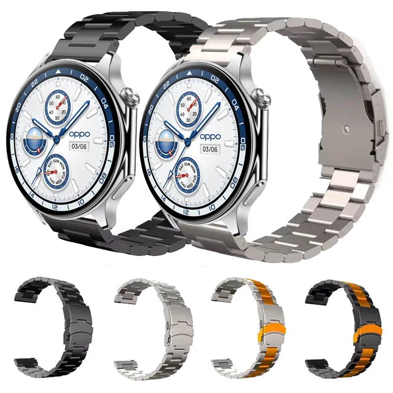 Cinturino di ricambio in acciaio inossidabile da 22 mm per Oppo Watch X X2 4Pro One Plus Watch 2 cinturini per Oppo One Plus Watch cinturino Correa da 46 mm