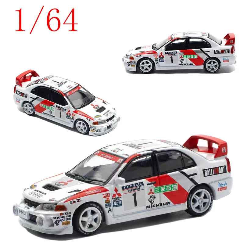 

POPRACE Diecast 1/64 Scale Mitsubishi Lancer Evolution IV Rally Champion Alloy Car Model Toys for Boys Gift
