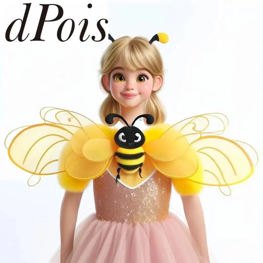 

Adult Girls Bee Costumes Wings with Headband Honeybee Bee Cosplay Accessories for Halloween Carnivals Shows Photography Props