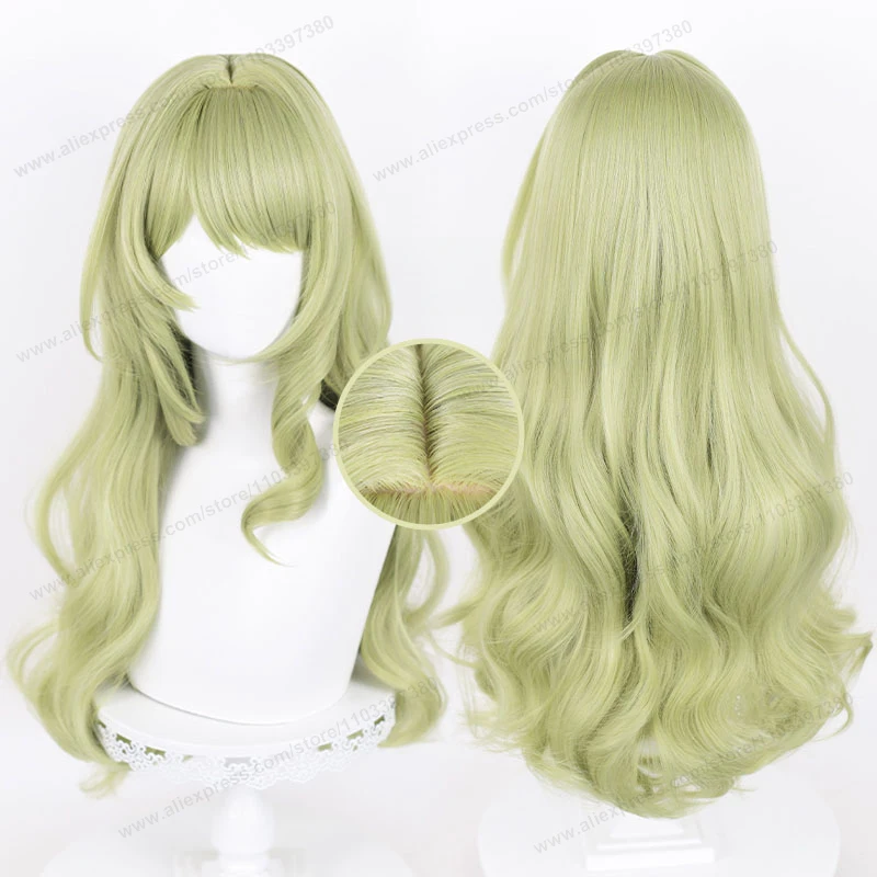 

Mobius Cosplay Wig 80cm Long Curly Green Hair Cosplay Anime Honkai Impact 3 Cosplay Heat Resistant Synthetic Wigs