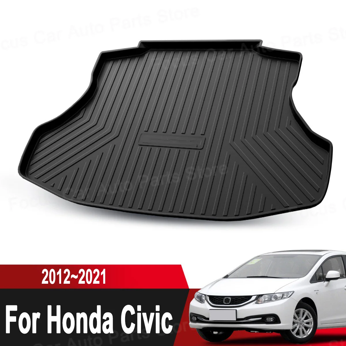 3D TPO Trunk Mat For Honda Civic 2012-2015 9th 2016-2019 10th 2020 up Car Cargo Boot Liner Tray Carpet Anti-Slip Mat Accessories