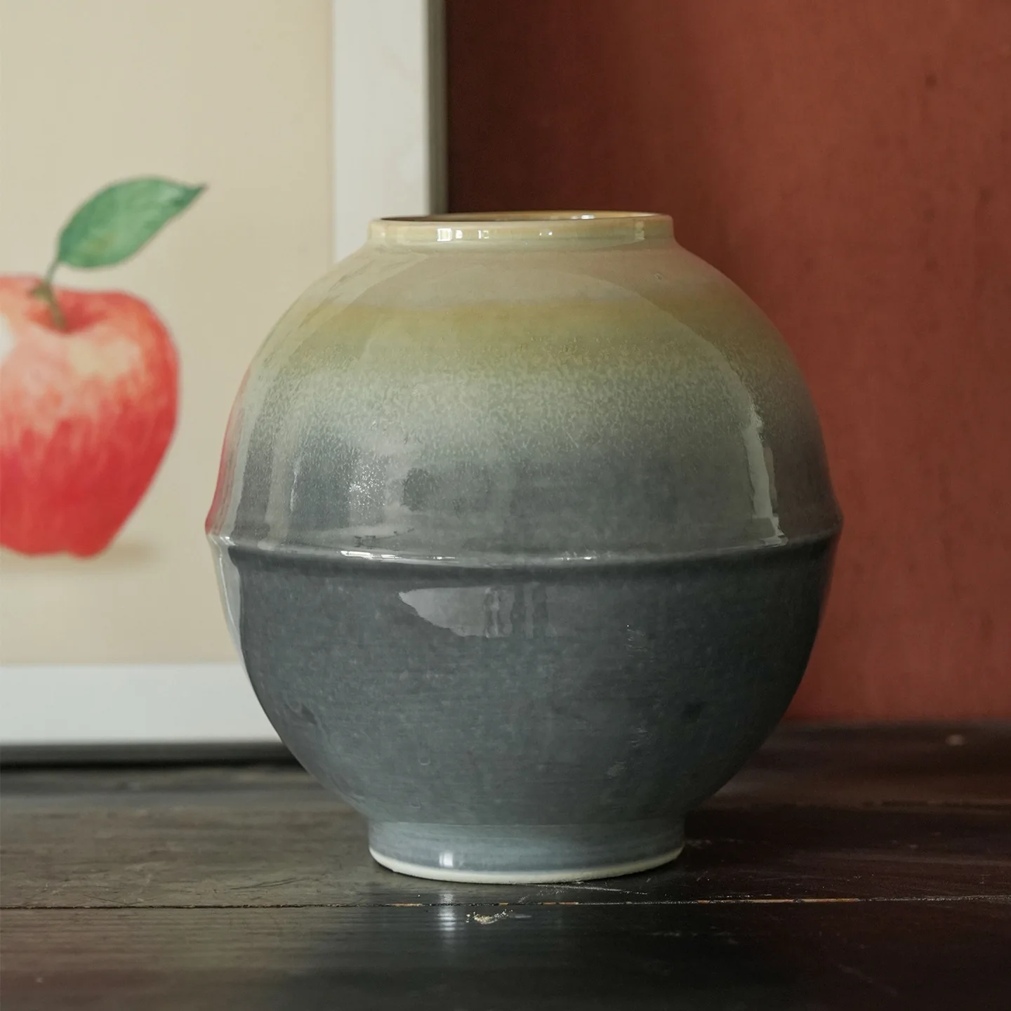 Jingdezhen ceramic flower pot high temperature gradual change flower pot ornament simple modern decorative ornament porch living
