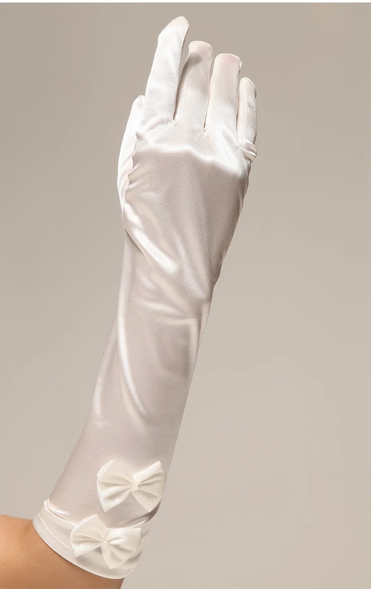 CloverBridal-guantes largos de dedo para novia, manoplas de novia con pajarita, accesorios para el codo, G9995, primavera 2022