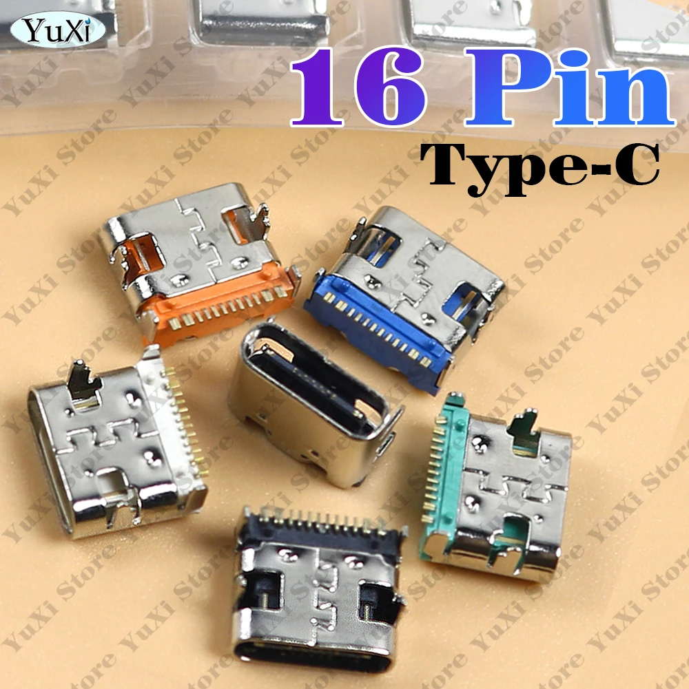 

USB3.1 Type-C 16 Pin SMT Connector Socket Type C Female Placement DIP For PCB DIY High Current Charging Tail Plug