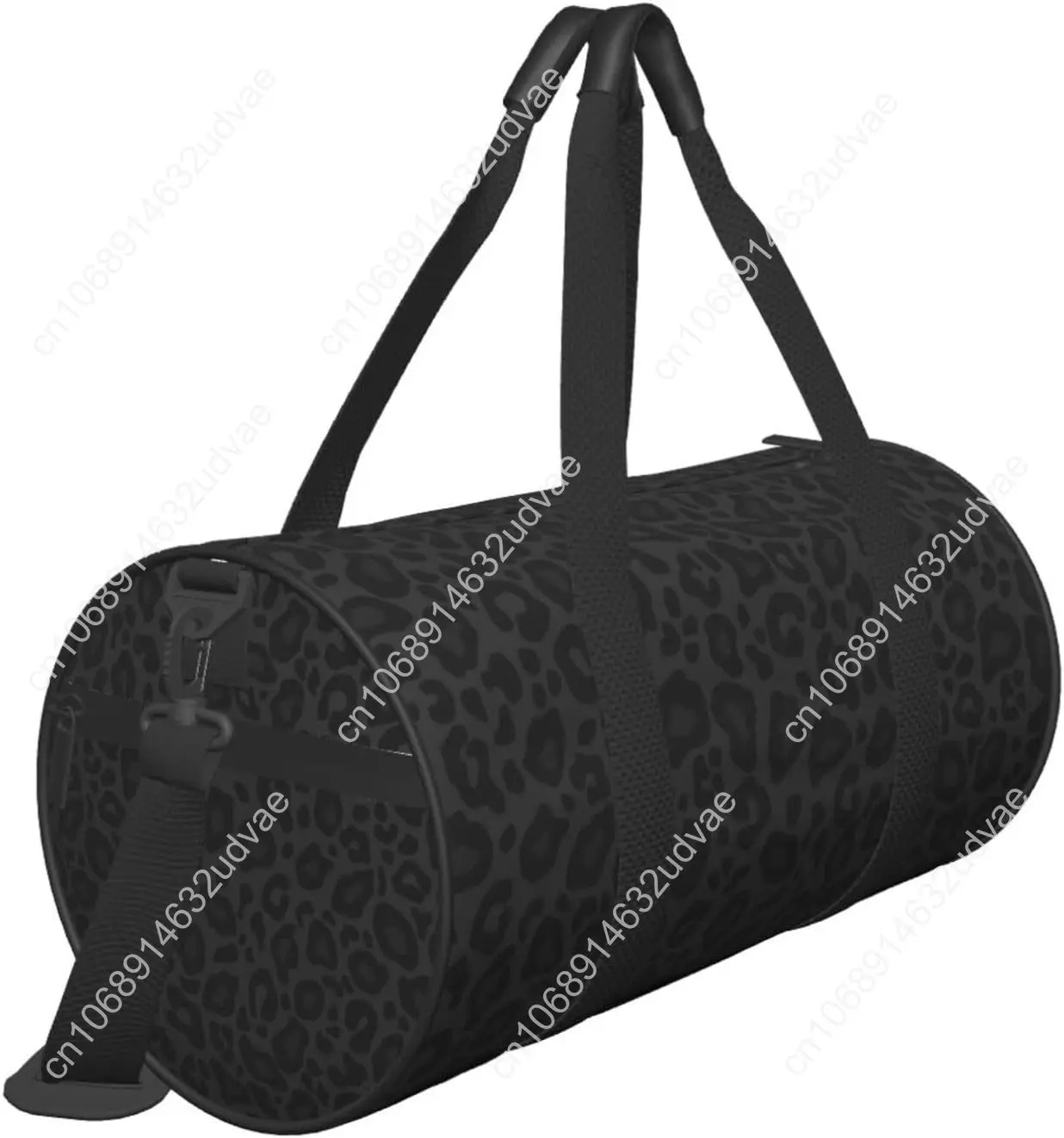 Leopard Print Black Background Sports Gym Bag Travel Duffel Bag Shoes Compartment For Men Women Foldable Lightweight Yoga Gym Sp